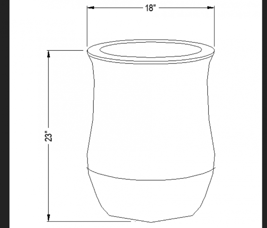 Flower pot plan detail dwg file.