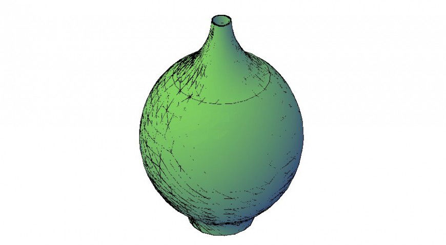 Flower pot vase detail 3d model layout sketch-up file