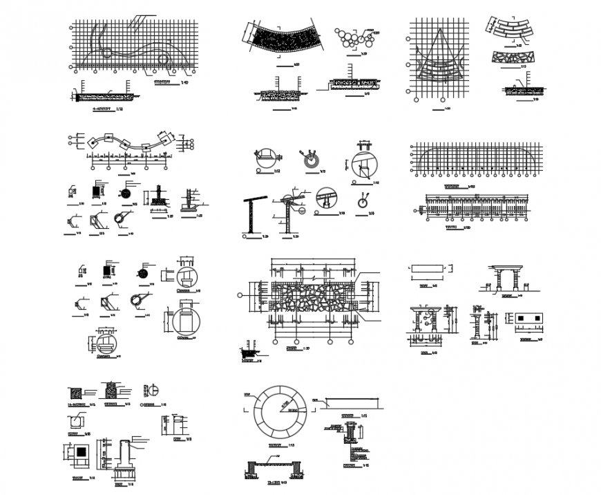 Flower rack cad construction cad drawing details dwg file