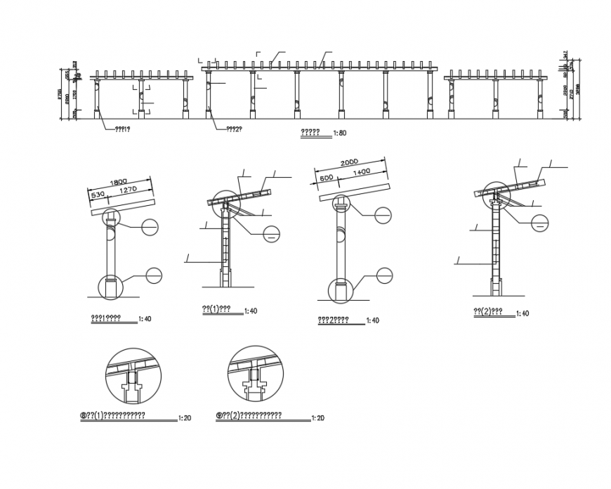 Flower rack of garden cad constructive details dwg file