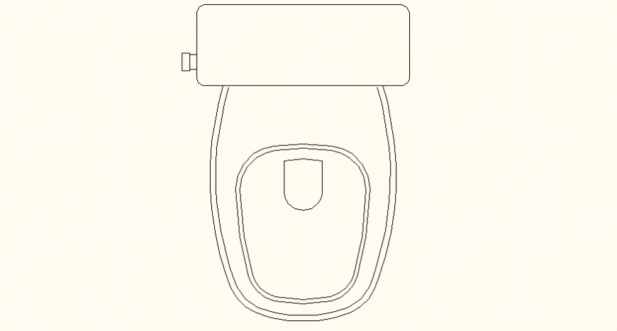 Flush designer toilet detail elevation dwg file