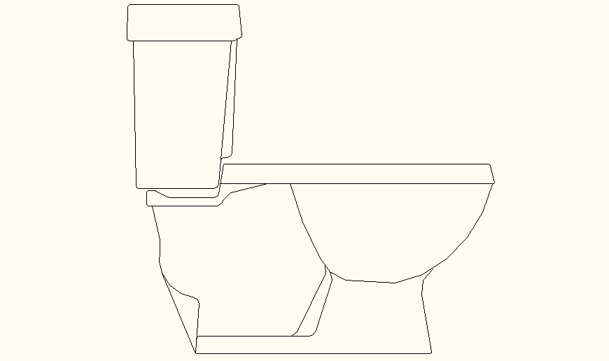 Flush toilet detail elevation and plan dwg file