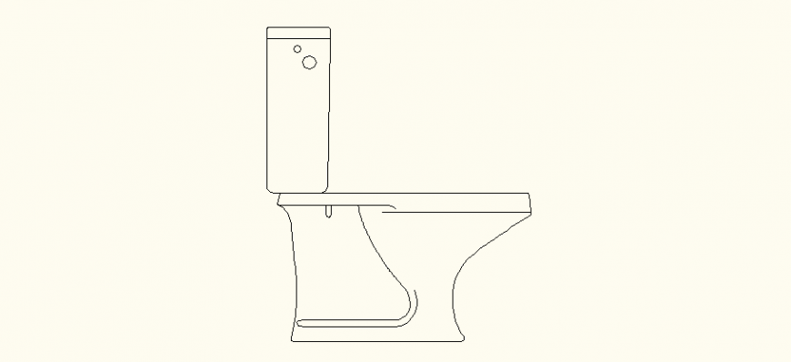 Flush toilet modern system detail plan layout file