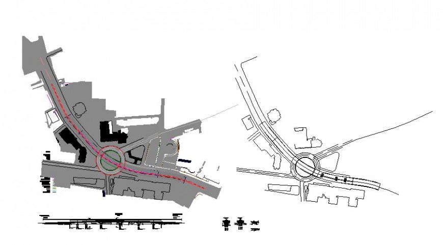 Fly over bridge top view plan detail drawing in AutoCAD file.