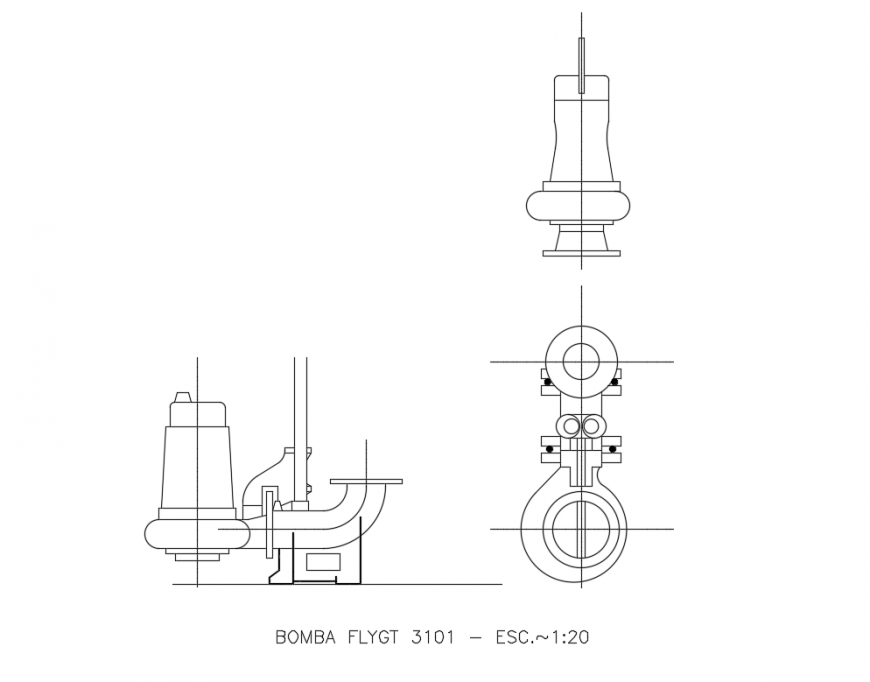 Flygt machinery blocks cad drawing details dwg file