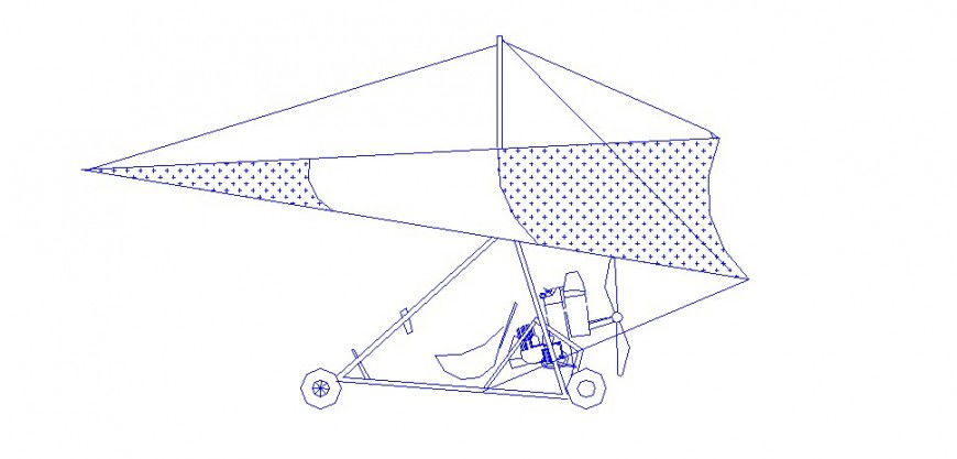 Flying kite vehicle block in AutoCAD file