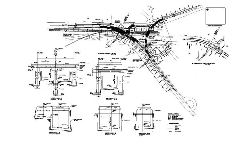 Flyover Bridge detail drawing in dwg AutoCAD file.