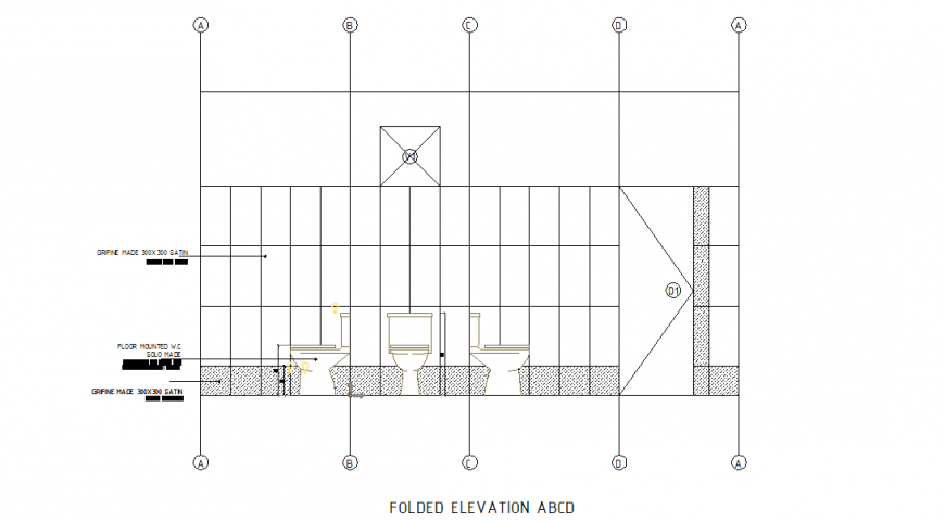 Folded Elevation ABCD Detail with Other Detail
