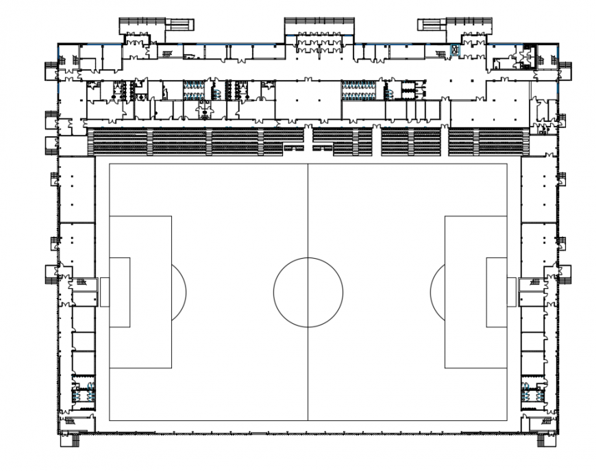 Food ball stadium with ground pitch plan cad drawing details dwg file