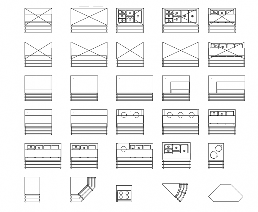 Food distribution line cad blocks details dwg file