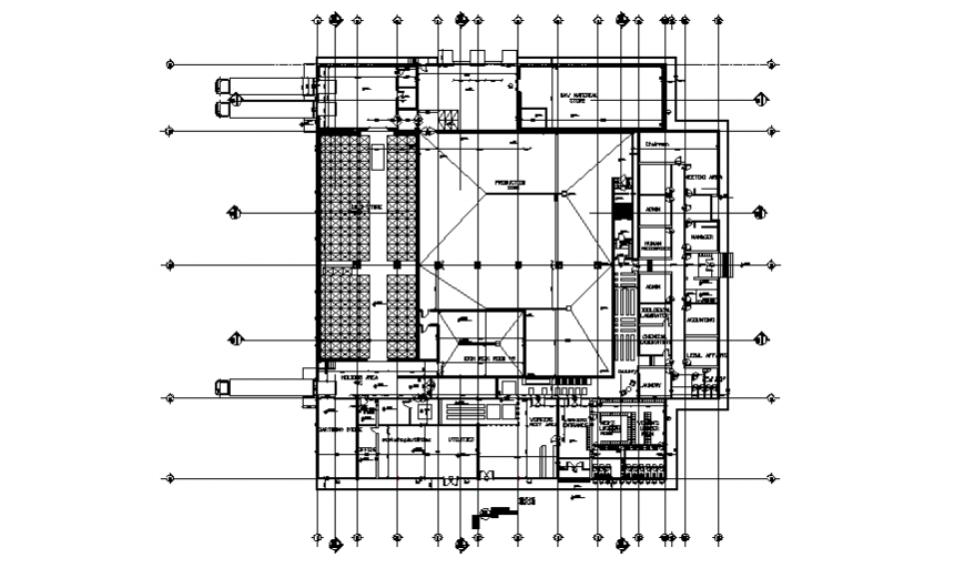 Food industrial plant factory general layout plan details dwg file