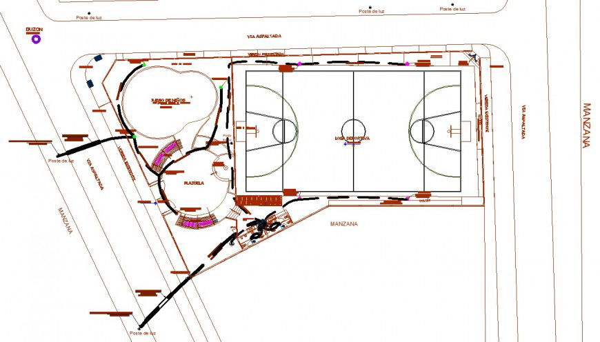 Foot ball play ground in dwg AutoCAD file