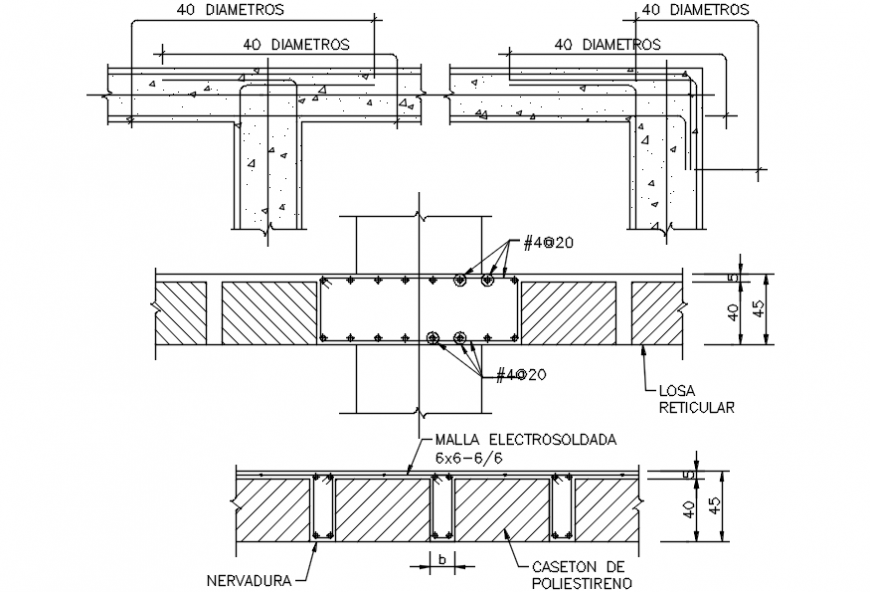Foot bridge sections, plan and constructive structure drawing details dwg file