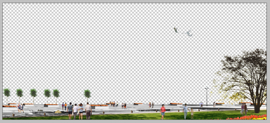 Foot path detail 3d model elevation photo shop file