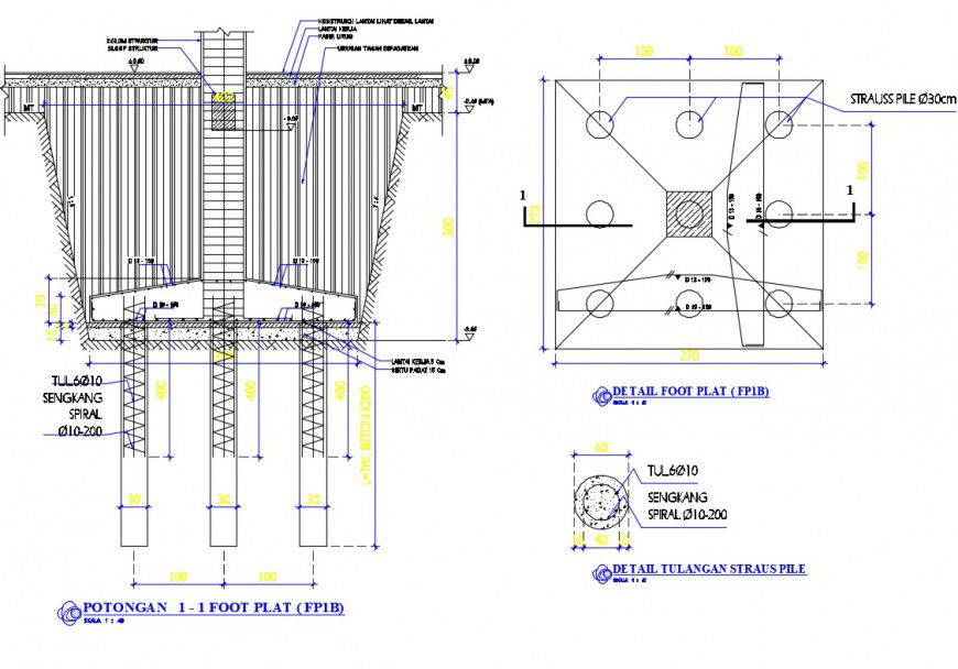 Foot plat plan and section layout file