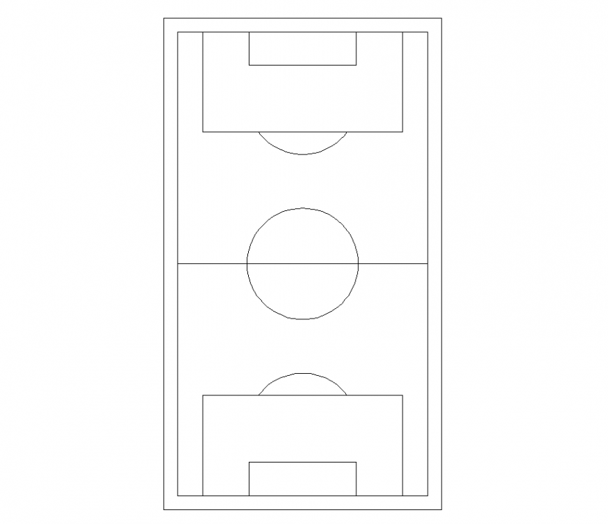 Football area sport center plan dwg file