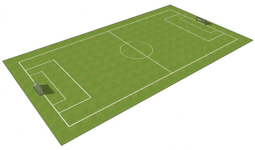 Football game ground detail 3d model layout sketch-up file