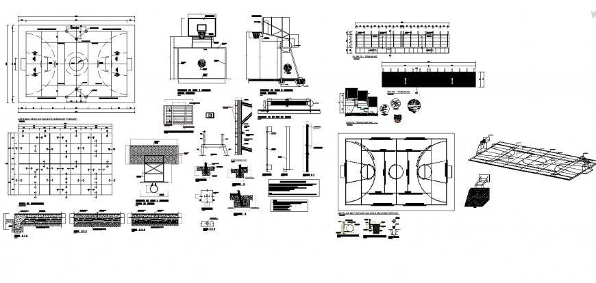 Football Sport ground detail 2d view layout plan in autocad format