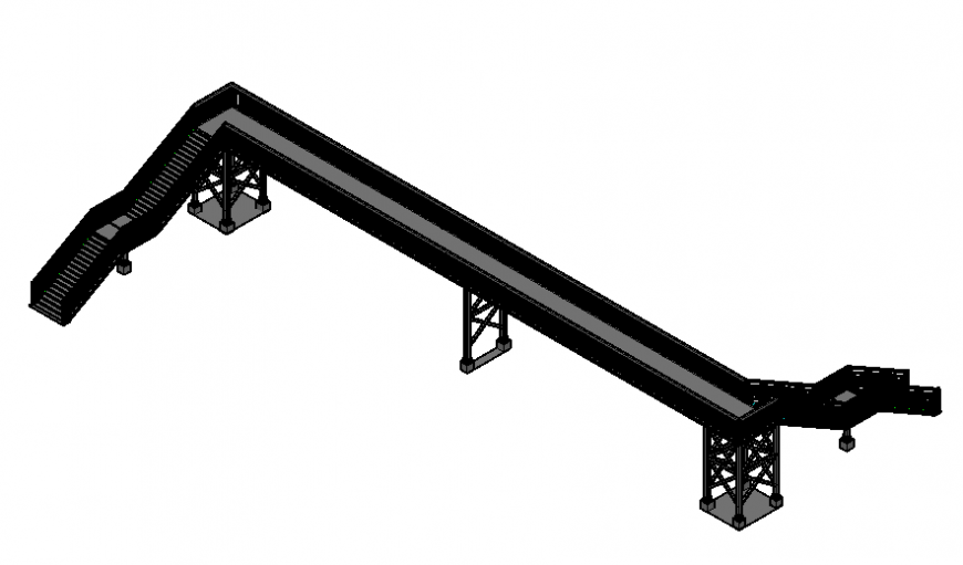 Footbridge design plan detail dwg file