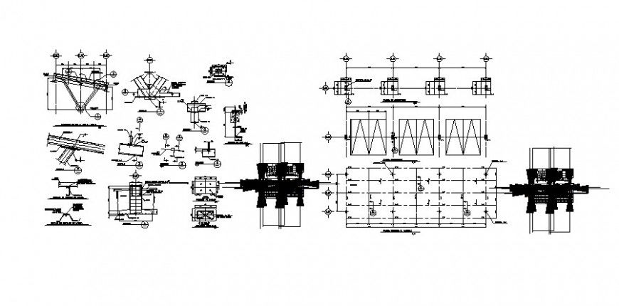 Footing and roofing details in autocad