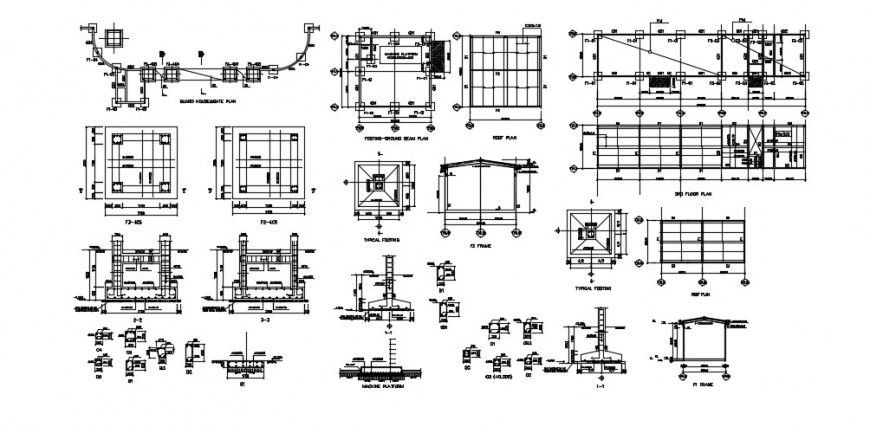 Footing ground beam plan cad file