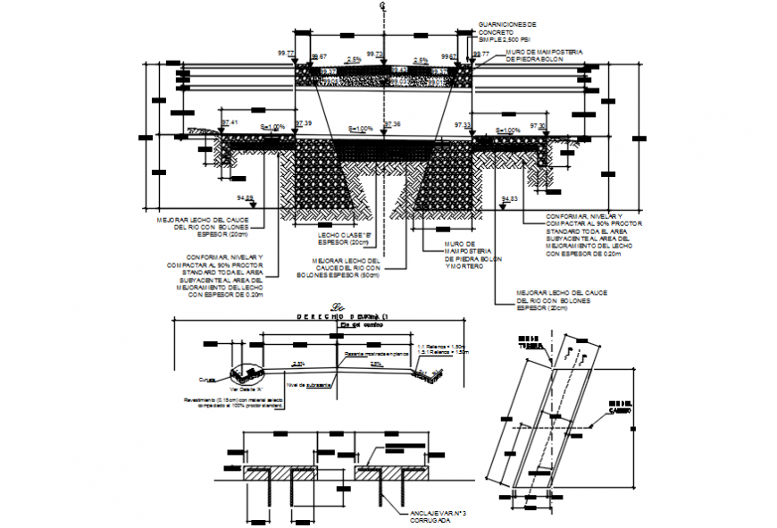 Footings structure and construction drawing details dwg file