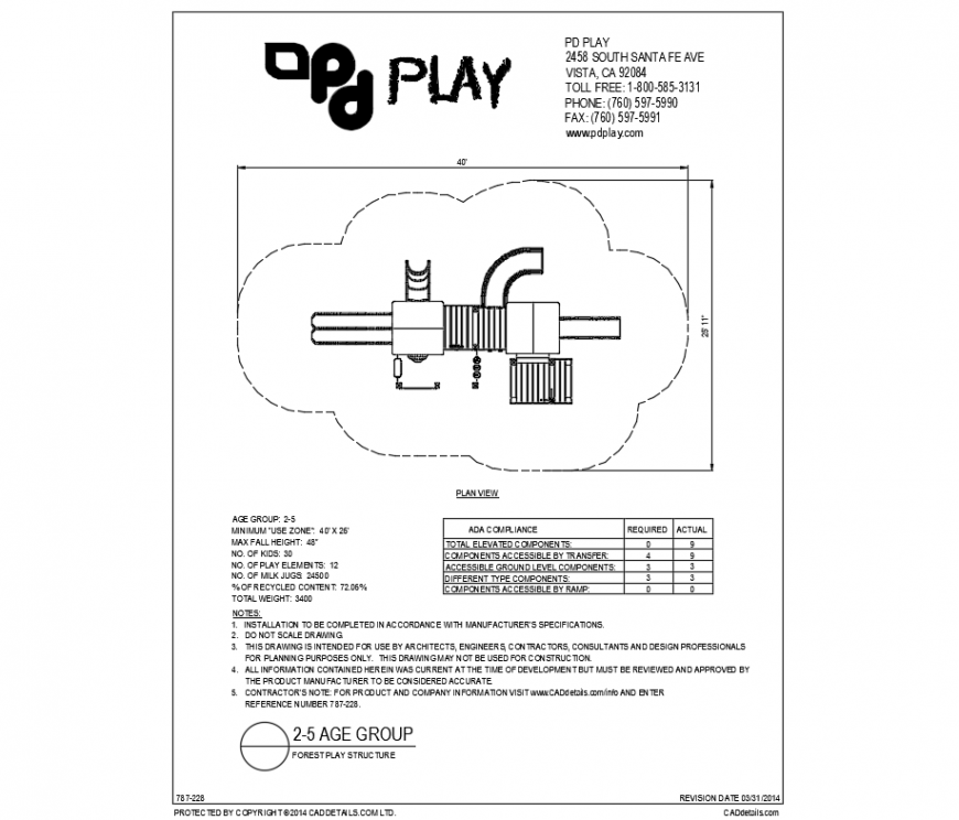 Forest straight stair play equipment details of garden dwg file