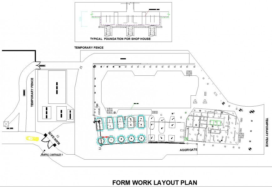 Form shop house layout plan autocad file