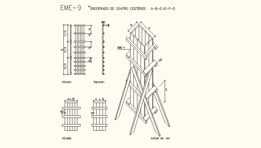 Form work detail plan autocad file