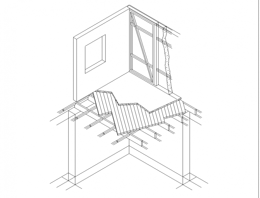 Formwork section plan detail dwg file
