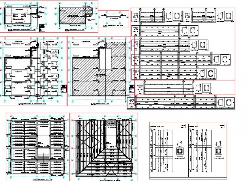 Foundation, column and beam plan autocad file