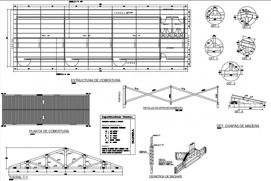Foundation, cover and roof construction details of school dwg file