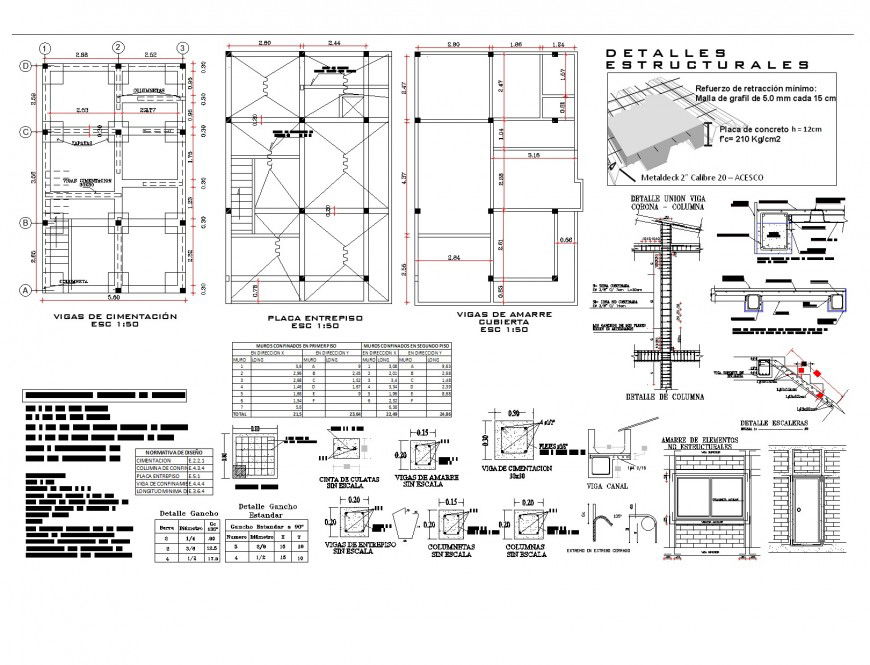 Foundation and column family housing design plan layout file