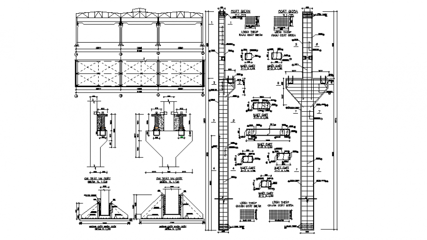 Foundation and column plan autocad file