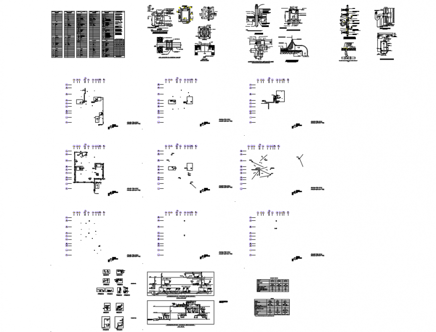 Foundation and constructive structure details of modern villa dwg file