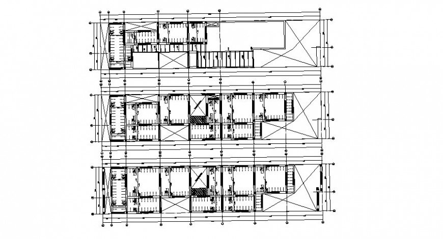Foundation and cover plan details of all floors of house dwg file