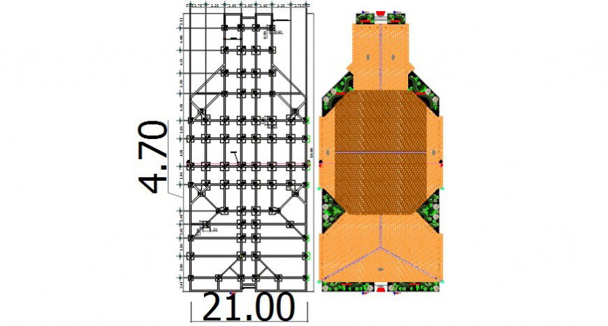 foundation and roof detail cad file