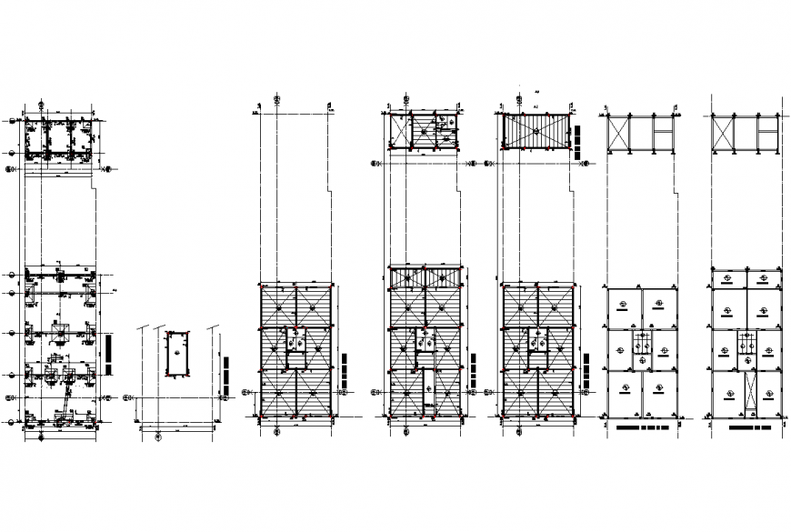 Foundation and roof floor plan dwg file