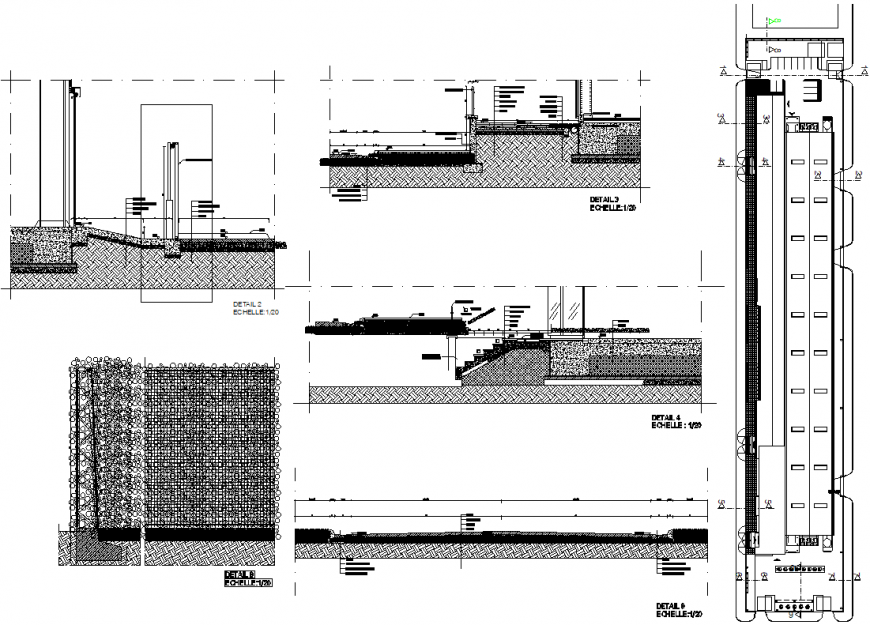 Foundation and stair section plan layout file