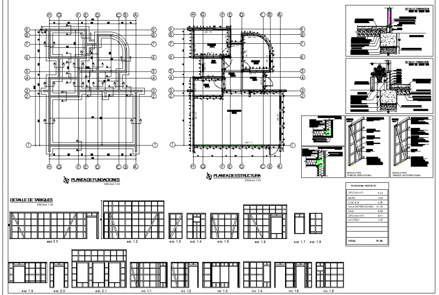Foundation and structural house planning layout file