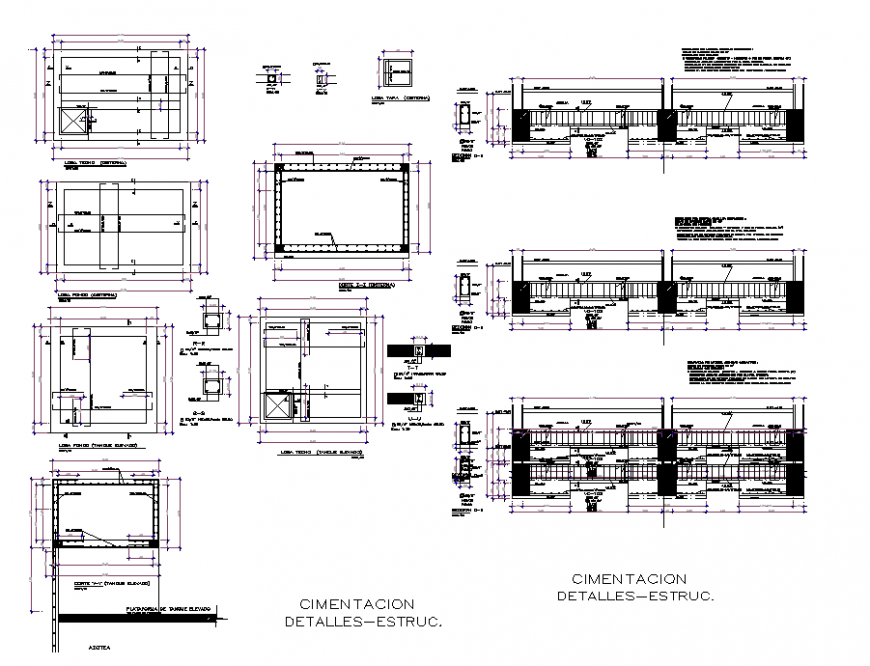 Foundation Bolivar hotel plan detail dwg file