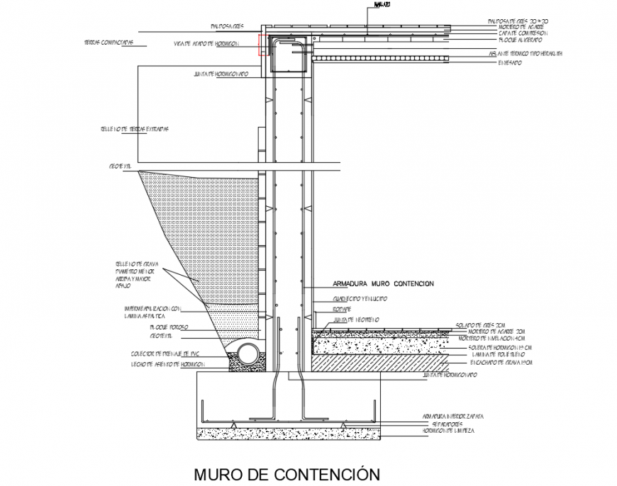 Foundation constructive structure details of house building dwg file