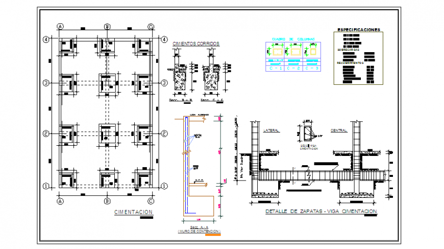 Foundation design of Proposed one family home design drawing