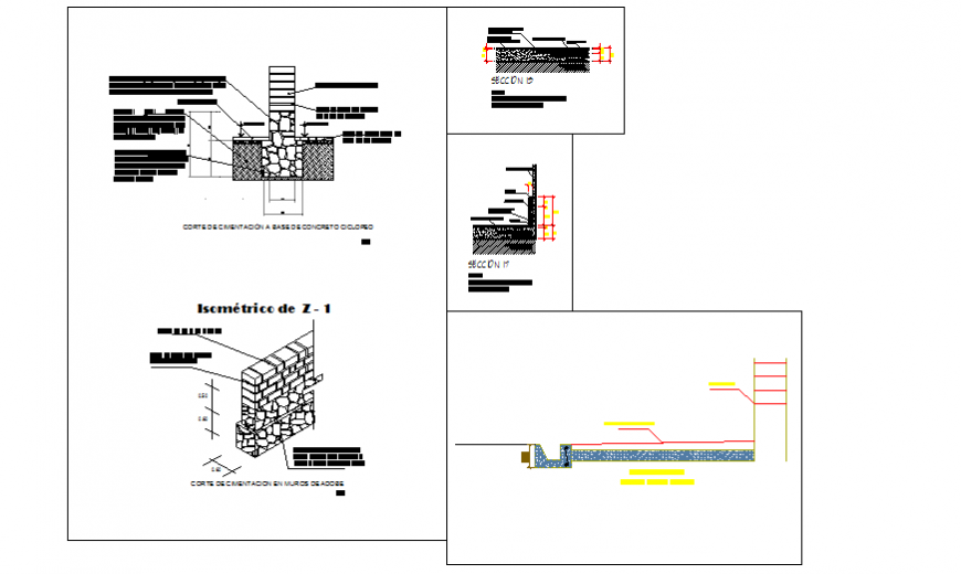 Foundation detail design of Country House design project