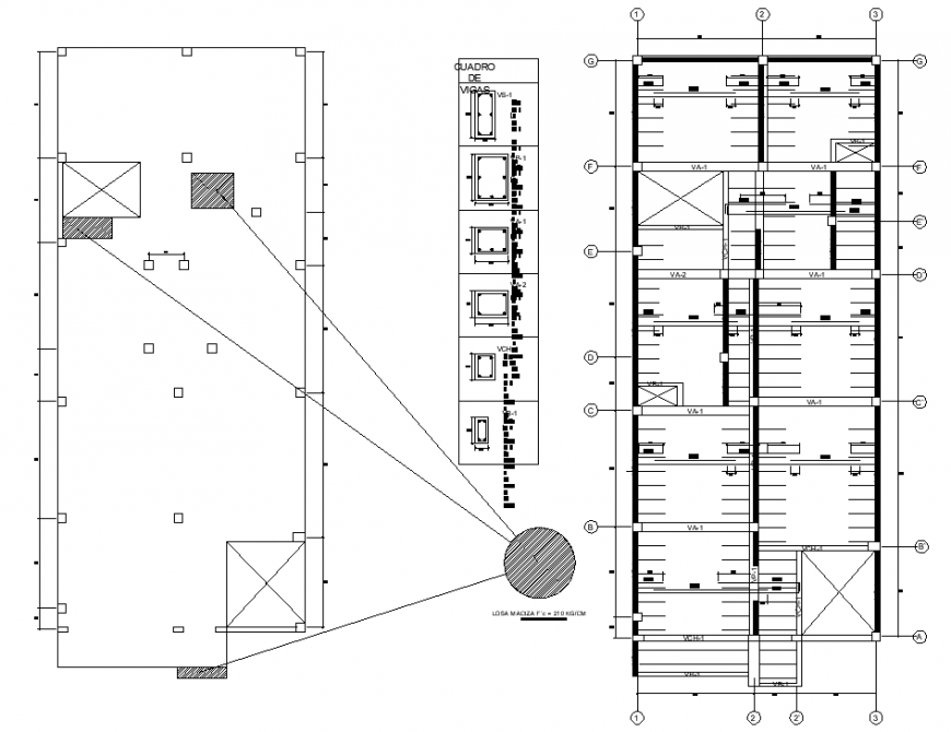 Foundation detail drawing of the showroom in dwg AutoCAD file.