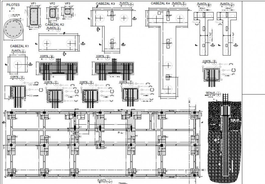 Foundation detail plan and section autocad file