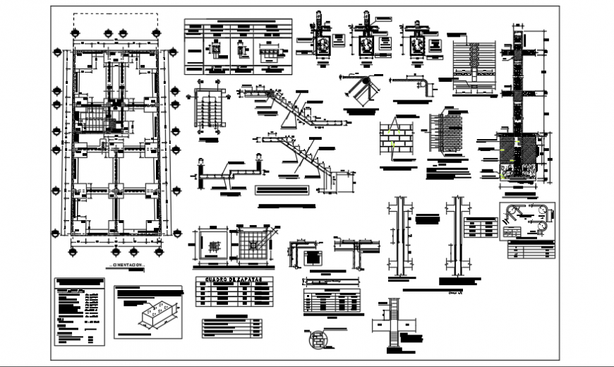 Foundation detailing design Project of unifamiliary housing design drawing