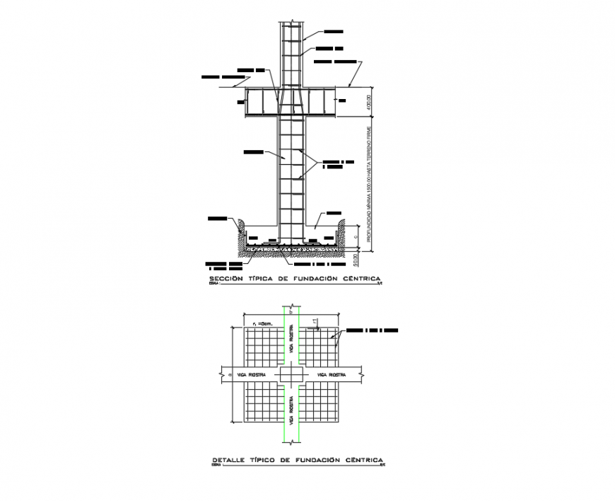 Foundation details centrist structure cad drawing details dwg file