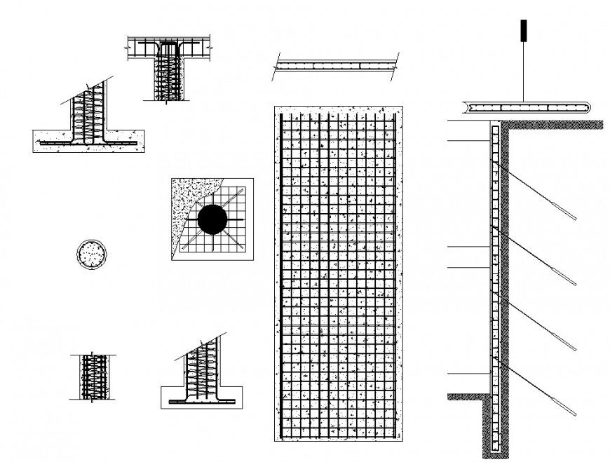 Foundation drawing in dwg file.