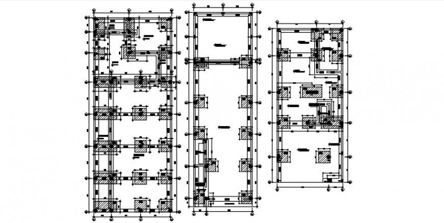 Foundation footing structure 2d plan autocad software file